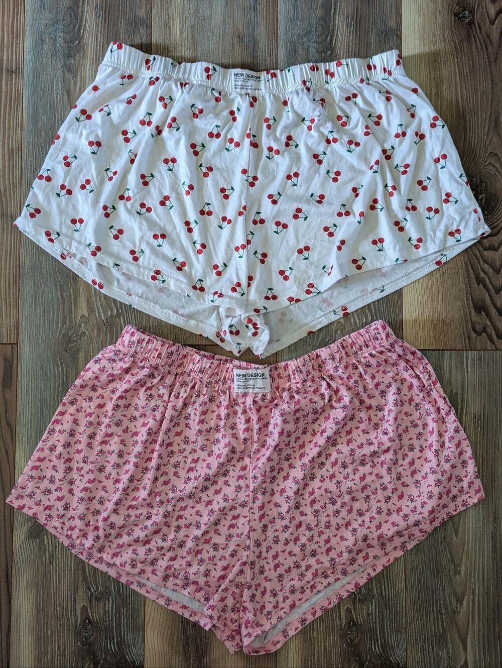 New Design The Collection Pink Floral & White Cherries Lounge Shorts Bundle 3XL
